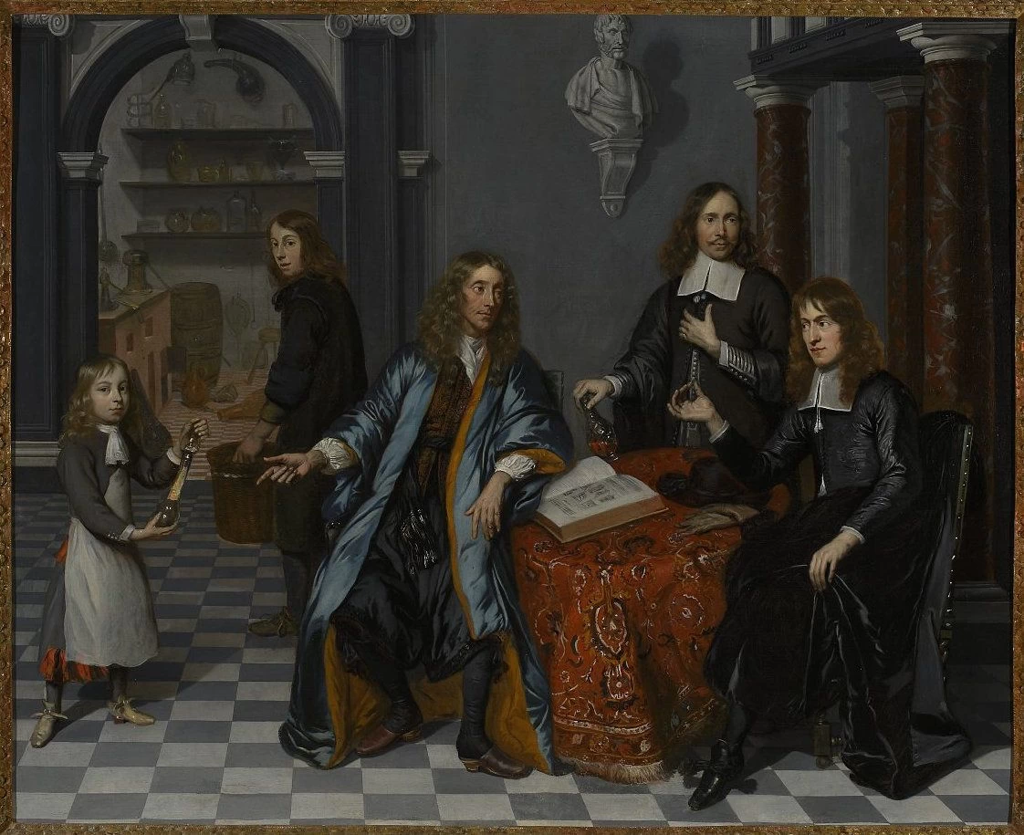 Ritratto di famiglia nella framacia 'in de Spiegel' al Wijnhaven di Delft - Museum Muzeum Narodowe, Varsavia